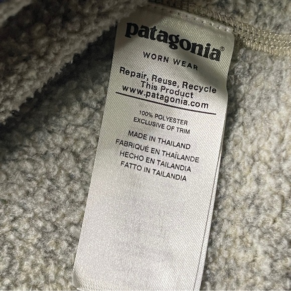 Patagonia Better Sweater Mens Lg Bleached Stone/Dolomite Blue 1/4 Zip - Picture 7 of 7